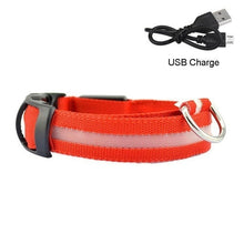 Load image into Gallery viewer, Dog Collar USB Charging LED Light Flashing Nylon Dog Leash For Puppy Small Medium Large Dog Walking Safe Pet Supplies
