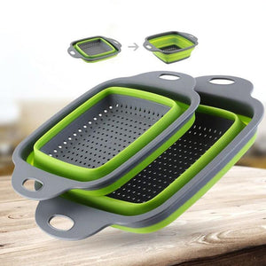 Kitchen Accessories Tools Foldable Fruit Vegetable Washing Basket Strainer Portable Colander Collapsible Drainer Kitchen Gadgets