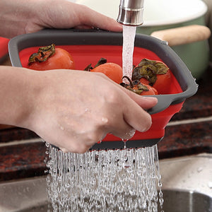 Kitchen Accessories Tools Foldable Fruit Vegetable Washing Basket Strainer Portable Colander Collapsible Drainer Kitchen Gadgets