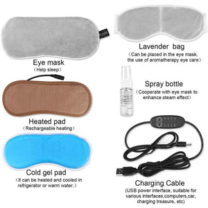 Lavender Heated Eye Mask for Sleeping USB Heated Eye Mask Warm Steam Dry Eye Mask Electric Temperature Heating Hot Eye Mask