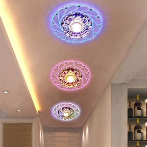 Modern LED Crystal Ceiling Light Circular Mini Ceiling Lamp Luminarias Rotunda Light For Living Room Aisle Corridor Kitchen